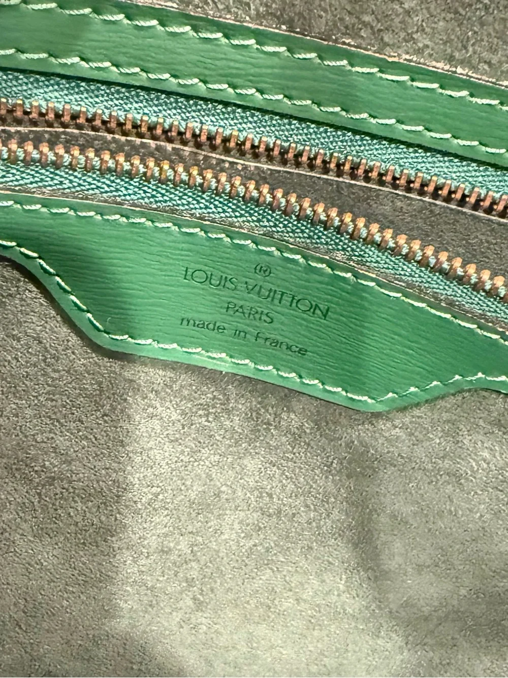 Louis Vuitton Saint Jacques PM Green Epi Leather Tote Shoulder Bag Authentic